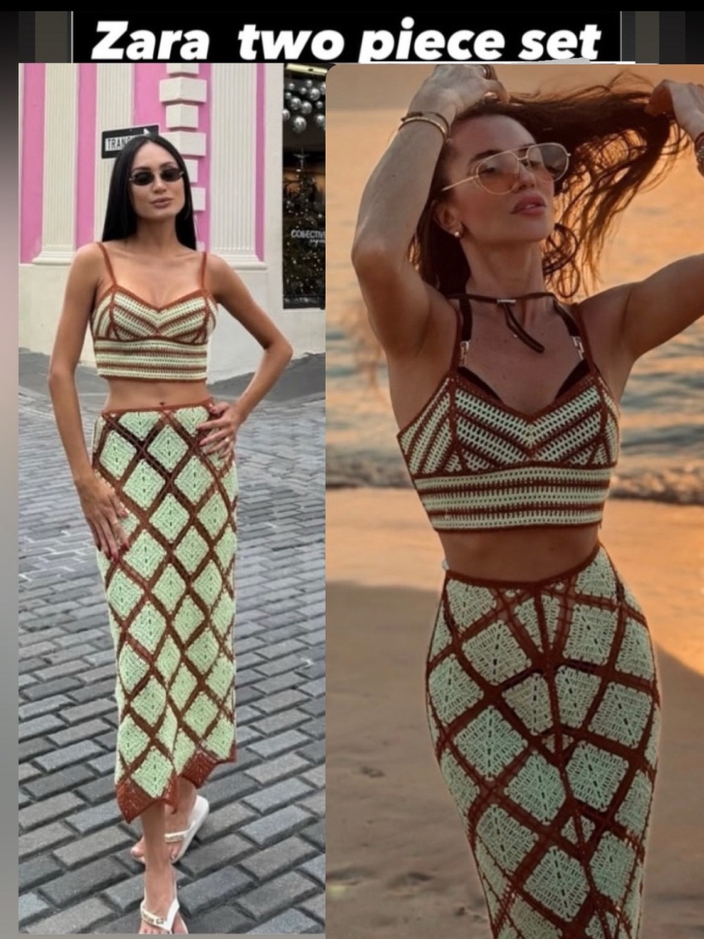 VIRAL NEW (SET ) ZARA CROCHET SKIRT AND TOP SIZE M 
🚨no discount on this set